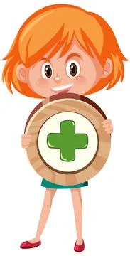 Student girl holding basic math symbol or sign cartoon character isolated on  Stockillustratie