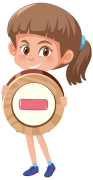 Student girl holding basic math symbol or sign cartoon character isolated on  Illustrazione stock
