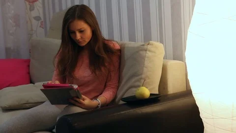 Student girl with tablet pc Stock Footage 72052103