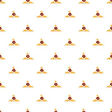 Student girl writing at desk pattern Stock Illustration