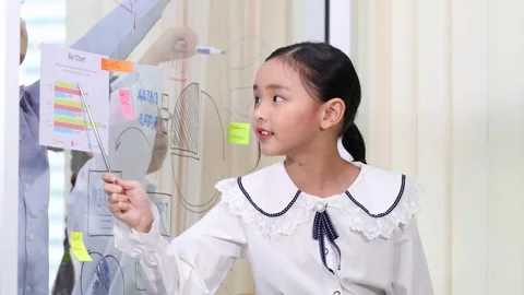 Student Giving Science Presentation Using Glass Board and Pointer Stock Footage 336351263
