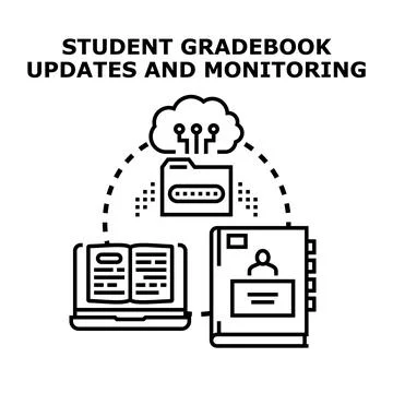 Student gradebook digital updates and monitoring system Stock Illustration