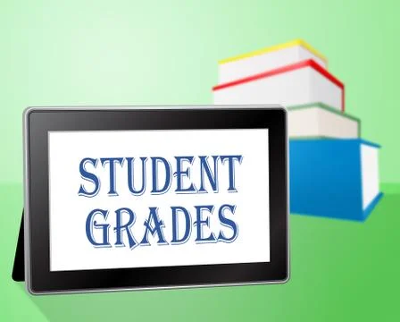  Student Grades Showing Study Tablet And Intelligence Stock Illustration