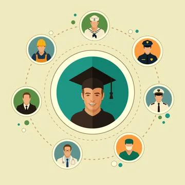 Student graduate Illustrazione stock