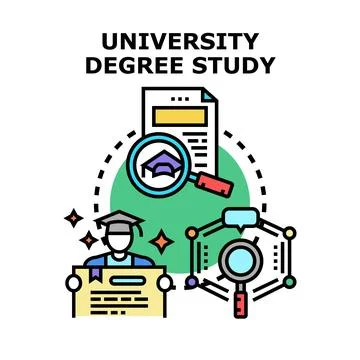 Student graduating obtaining academic degree and education study Stock Illustration