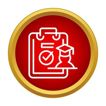Student graduation checklist with completed task icon Stock Illustration