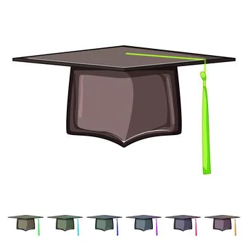 Student graduation hat cartoon vector graphic Stock Illustration