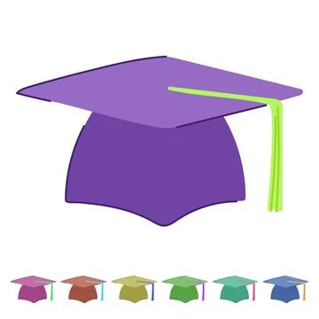Student graduation hat vector cartoon graphic Stock Illustration