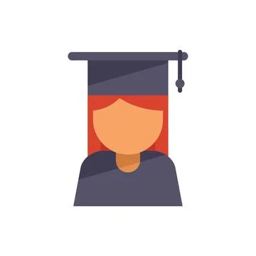Student graduation icon flat vector. Study final Stock Illustration