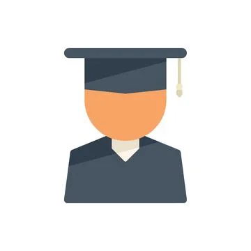 Student graduation icon flat vector. Online study イラスト素材