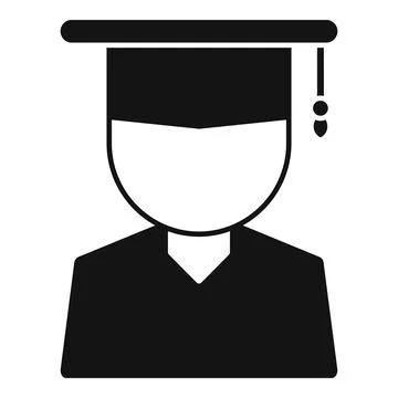 Student graduation icon simple vector. Online study Stock Illustration