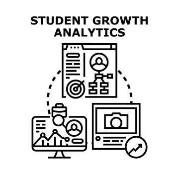 Student growth analytics concept vector illustrating performance data 库存插图