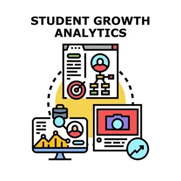 Student growth analytics concept vector illustrating performance data Stock Illustration