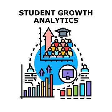 Student growth analytics tracking learning progress concept 스톡 일러스트