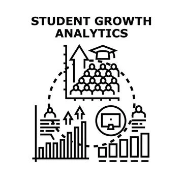 Student growth analytics tracking learning progress concept イラスト素材