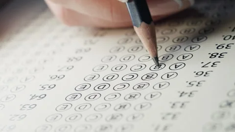 Student Guessing During Exam Unprepared Concept, Randomly Choosing Answers Stock Footage 332666528