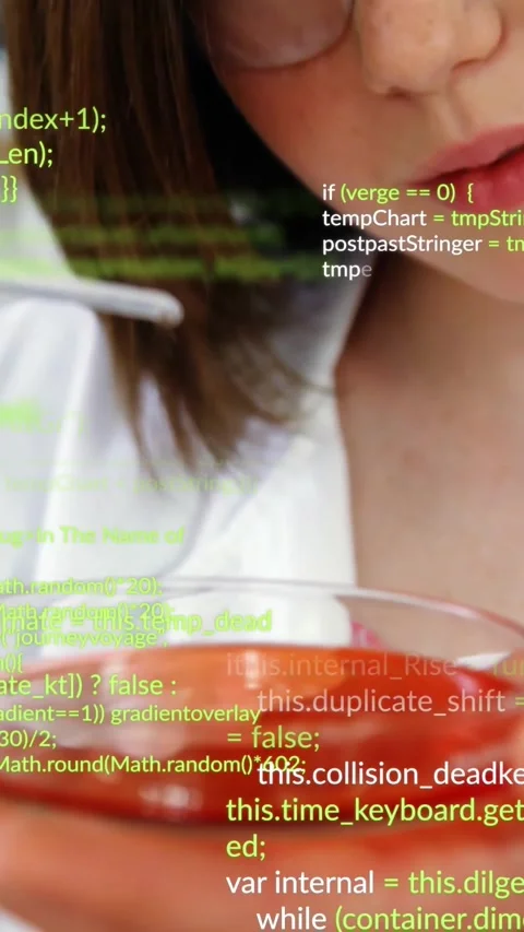 Student guiding pipette, adding drop into dish testing in science lab, code Stock Footage 330580651