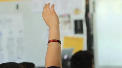 Student Hands Rising Stock Footage 92265456