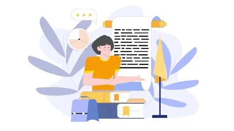 A student hard working to study illustration animated video 스톡 동영상 282506921