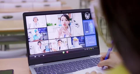 Student has online remote learning Stock Footage 142772769