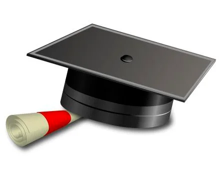 Student hat and scroll Stock Illustration