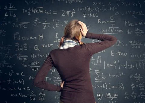 Student have a problem with mathematics Stock Photos