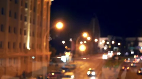 Student have a telephone call in night city Stock Footage