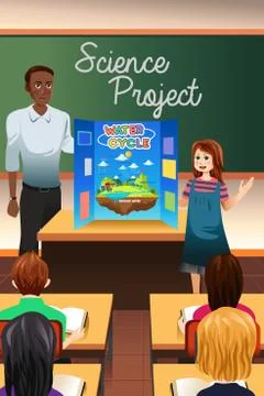 Student Having Science Presentation Stock Illustration