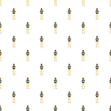 Student holding book seamless pattern vector illustration Illustrazione stock
