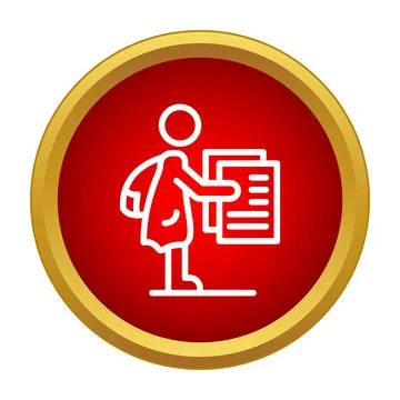 Student holding documents for education learning and study 库存插图