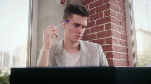 Student at home preparing for college test or university admission online Stock Footage 143766206