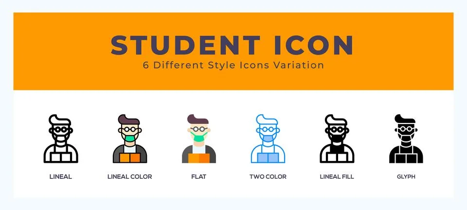 Student icon in different style vector illustration. Stock Illustration