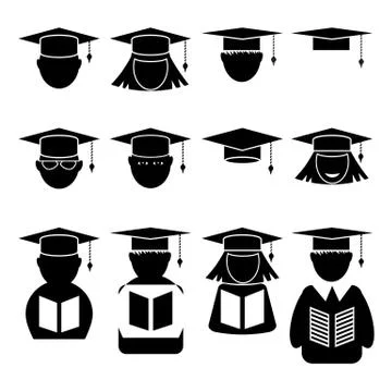 Student Icon Isolated on White Background Stock Illustration