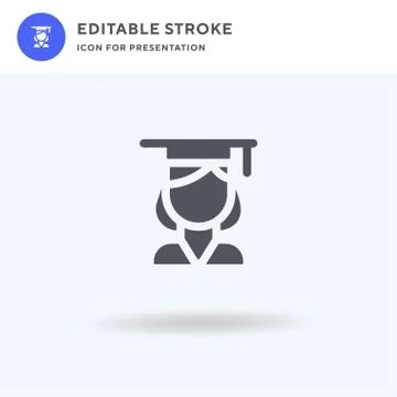 Student icon vector, filled flat sign, solid pictogram isolated on white, log Stock Illustration