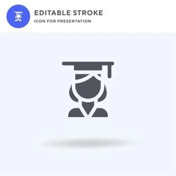 Student icon vector, filled flat sign, solid pictogram isolated on white, log イラスト素材