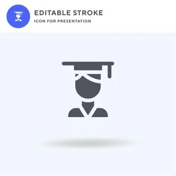 Student icon vector, filled flat sign, solid pictogram isolated on white, logo イラスト素材