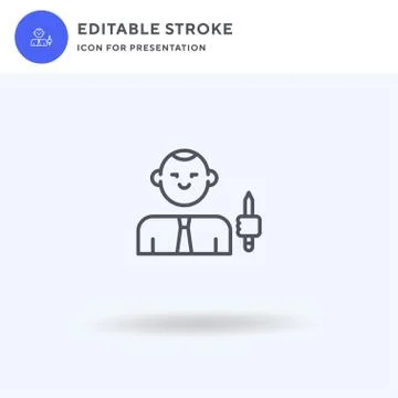 Student icon vector, filled flat sign, solid pictogram isolated on white, logo Stock Illustration