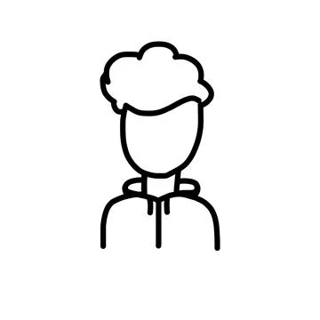 Student icon vector illustration in cartoon outline doodle style. Stock Illustration