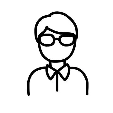 Student icon vector illustration in cartoon outline doodle style. Stockillustratie