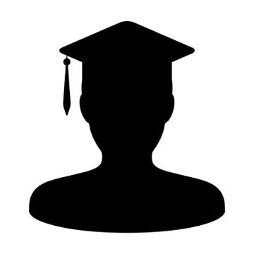 Student Icon Vector Male Graduation with Mortar Board Stock Illustration