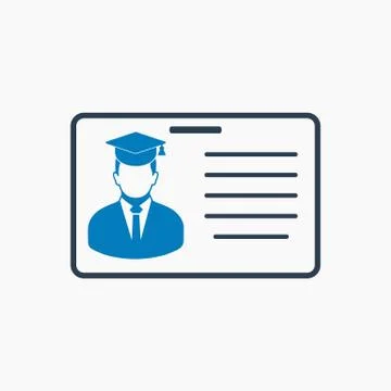 Student ID card. Flat style vector EPS. Stock Illustration
