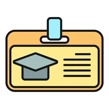Student identification card showing graduation cap educational information Stock-Illustration