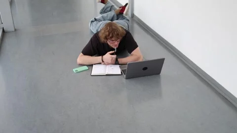 Student immersed in intensive learning Stock Footage 338277337
