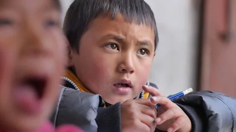 Student in the  impoverished mountainous area-7 Stock-Footage 77184556