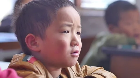 Student in the  impoverished mountainous area-8 Stock-Footage 77185067