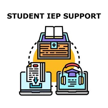 Student individualized education program support concept diagram 库存插图