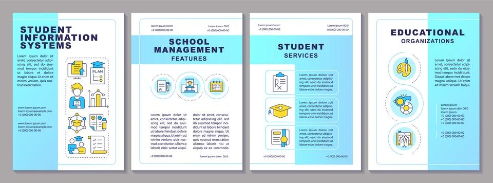 Student information systems brochure layout Stock Illustration