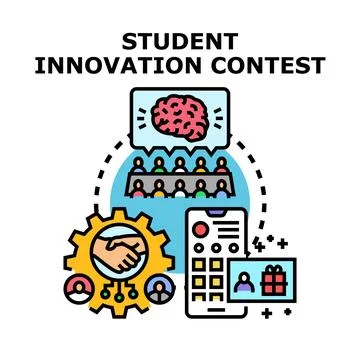 Student innovation contest creative project development Stock Illustration