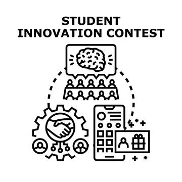 Student innovation contest creative project development Stock Illustration