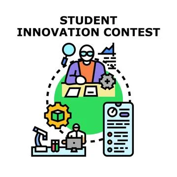 Student innovation contest team developing new ideas Stock Illustration